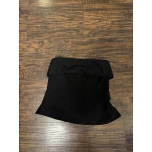 Moa Moa Black Crinkle Strapless Tube Top Sz M NWT